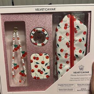Velvet Caviar Cherry phone Accessories Set